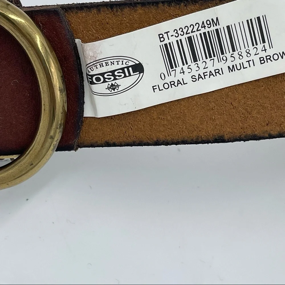 Fossil Embellished Leather Belt Grunge Boho